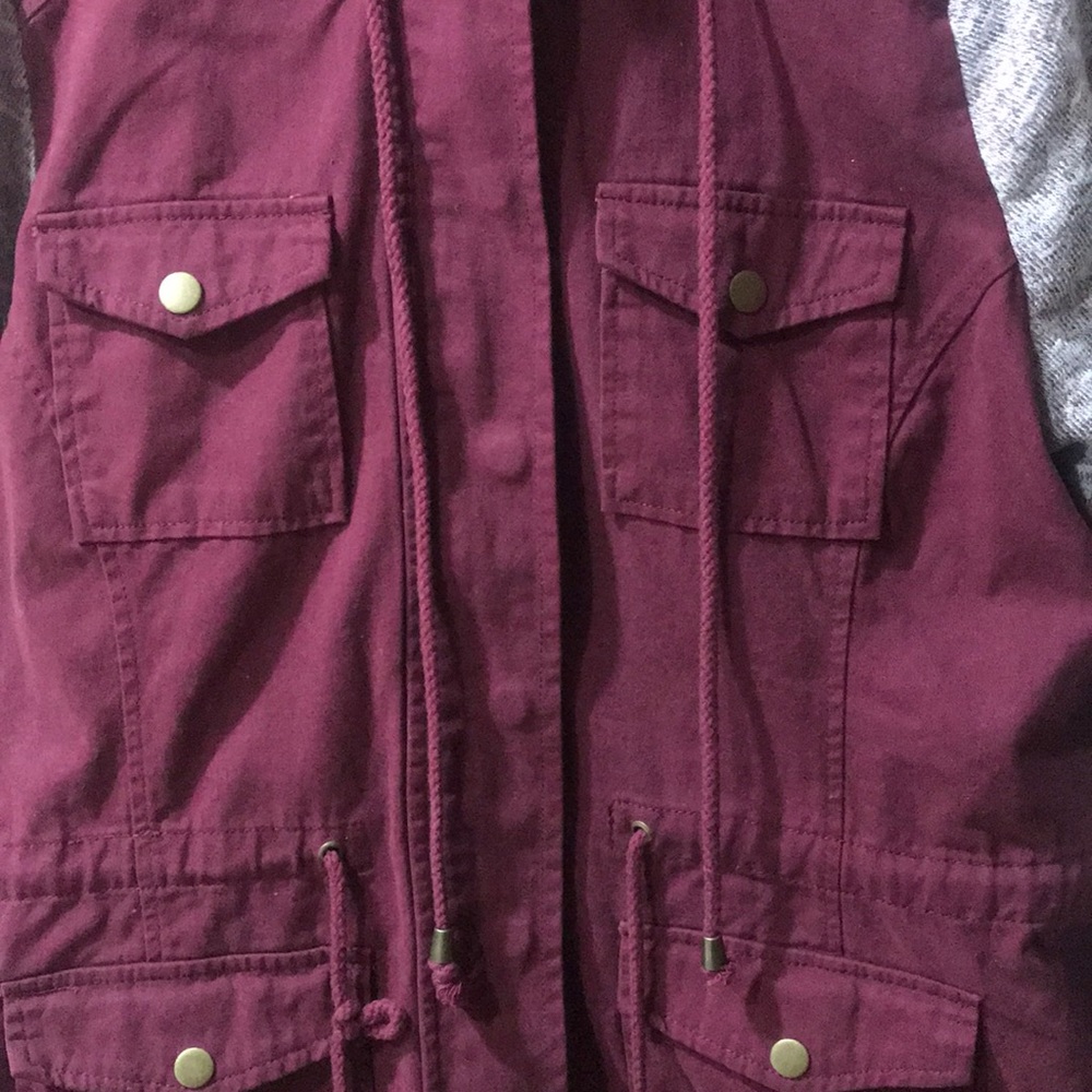Maroon Utility Jacket - image 2